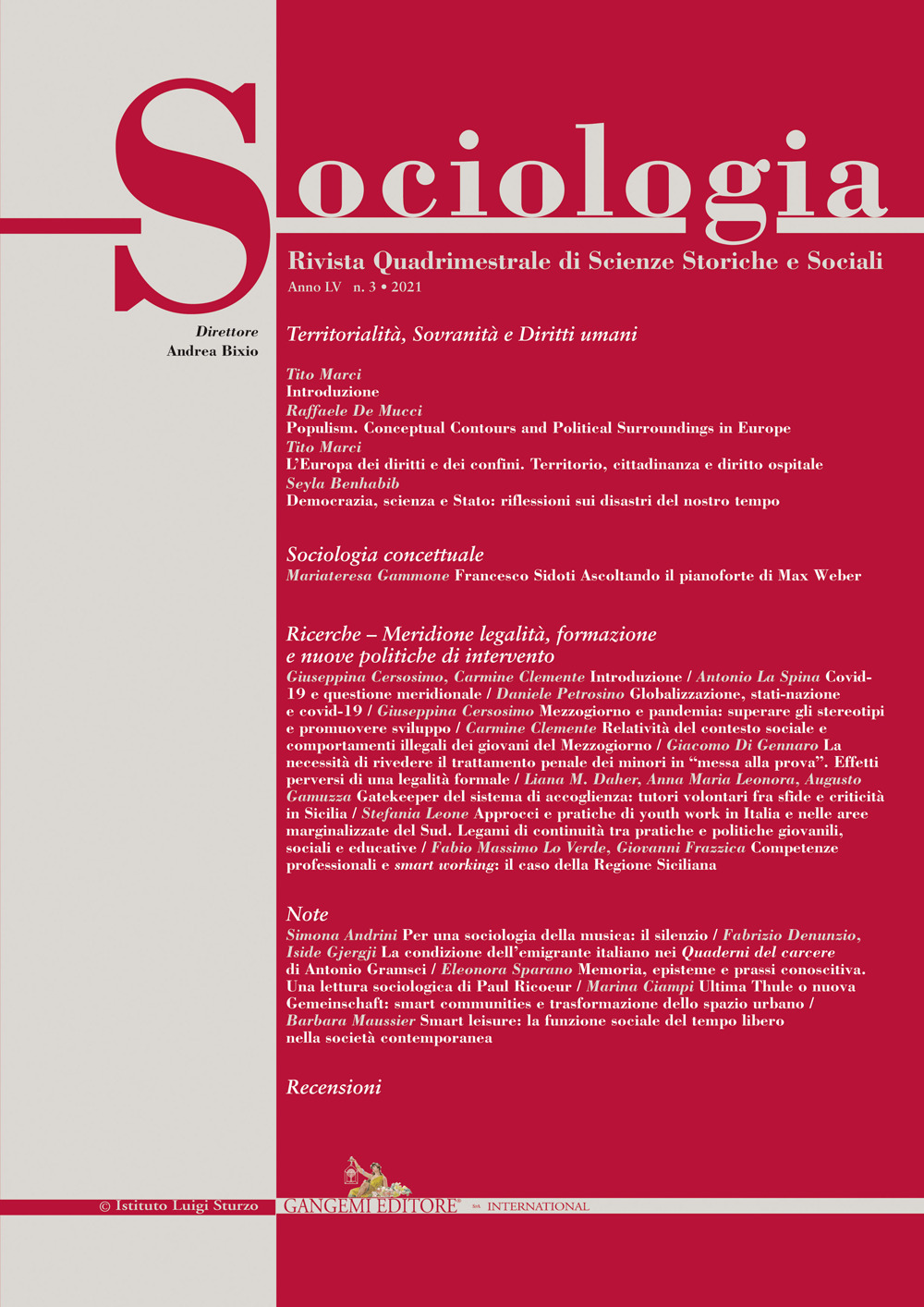 Sociologia. Rivista quadrimestrale di scienze storiche e sociali. Vol. 3