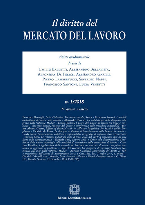 Il diritto del mercato del lavoro. Vol. 1