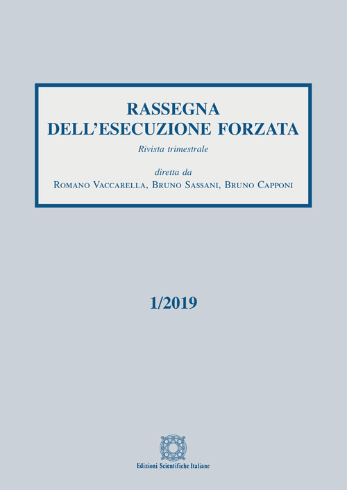 Rassegna dell'esecuzione forzata. Vol. 1