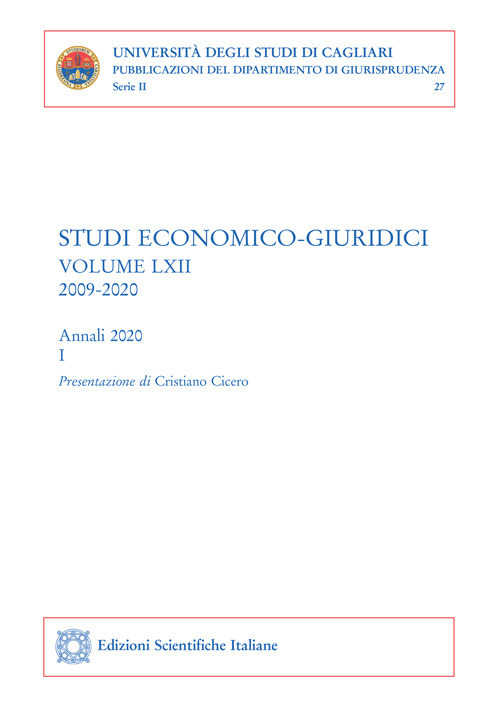 Studi economico-giuridici. Vol. 62/1: 2009-2020