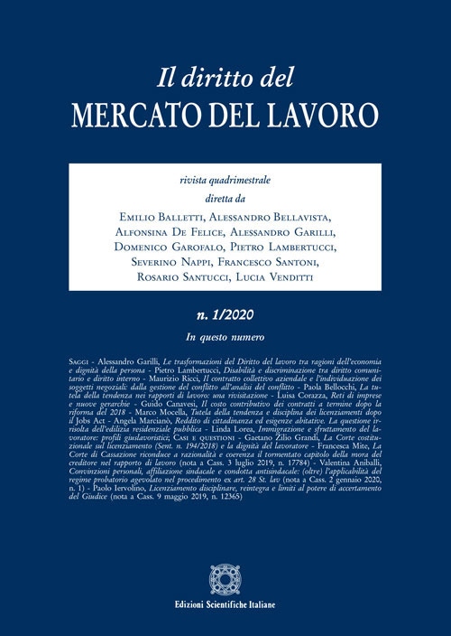 Il diritto del mercato del lavoro. Vol. 1