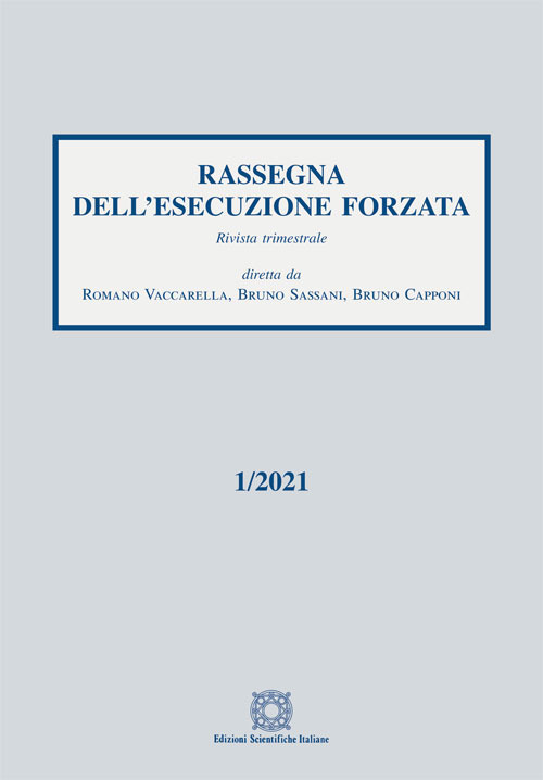 Rassegna dell'esecuzione forzata. Vol. 1