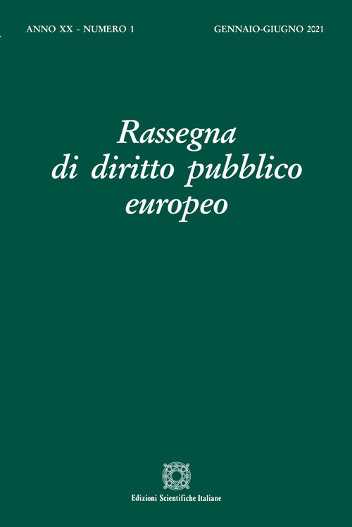 Rassegna di diritto pubblico europeo. Vol. 1: (Gennaio-Giugno)