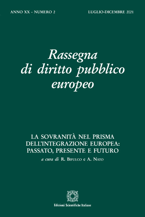 Rassegna di diritto pubblico europeo. Vol. 2: (Luglio-Dicembre)