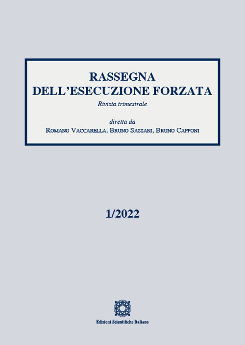 Rassegna dell'esecuzione forzata. Vol. 1