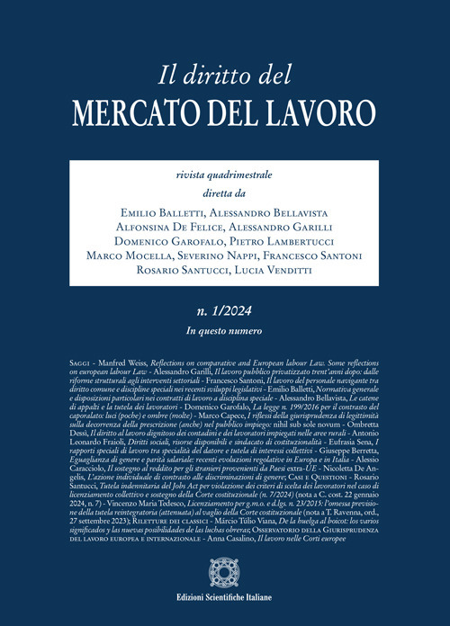Il diritto del mercato del lavoro. Vol. 1
