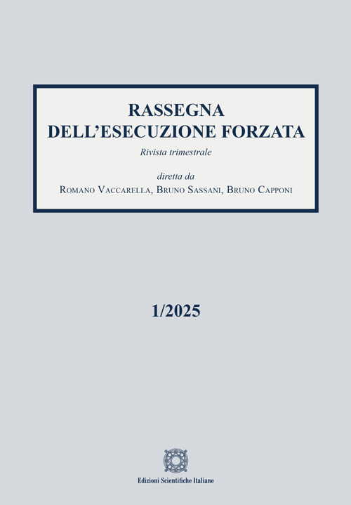 Rassegna dell'esecuzione forzata. Vol. 1