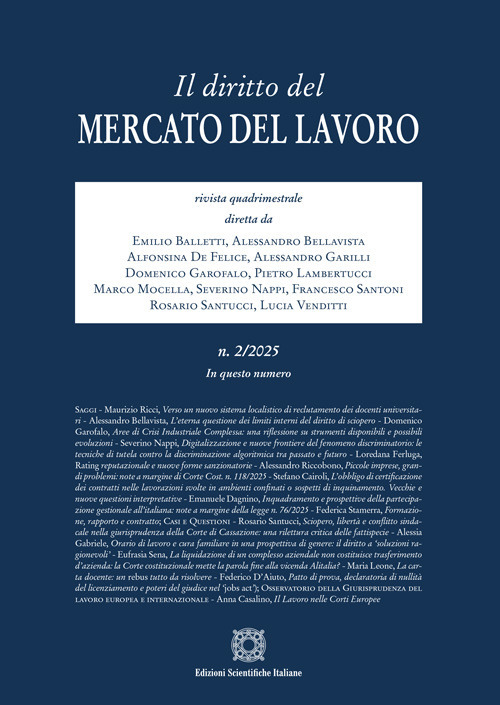 Il diritto del mercato del lavoro. Vol. 2