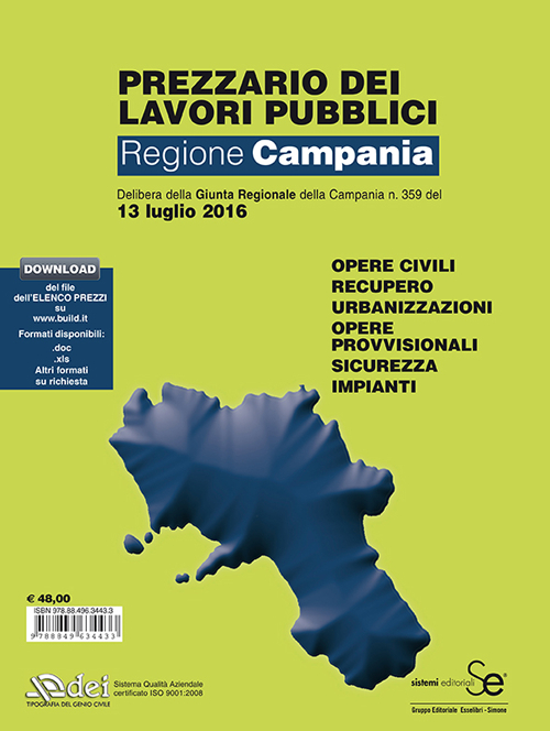 Prezzario dei lavori pubblici Campania 2016