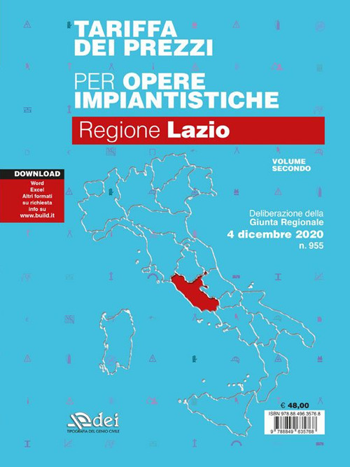 Tariffa dei prezzi per opere impiantistiche 2020. Regione Lazio. Vol. 2