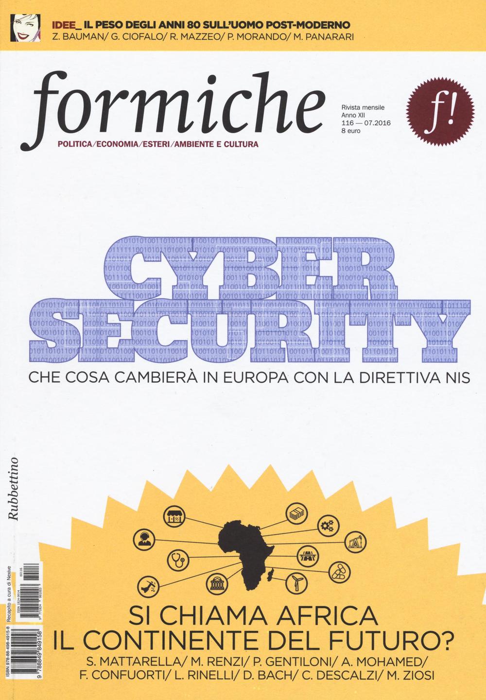 Formiche. Vol. 116: Cyber security. Che cosa cambierà in Europa con la direttiva Nis
