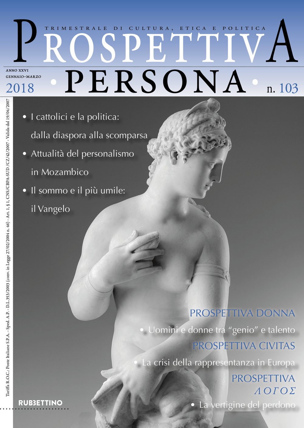 Prospettiva persona. Trimestrale di cultura, etica e politica. Vol. 103: Gennaio-Marzo