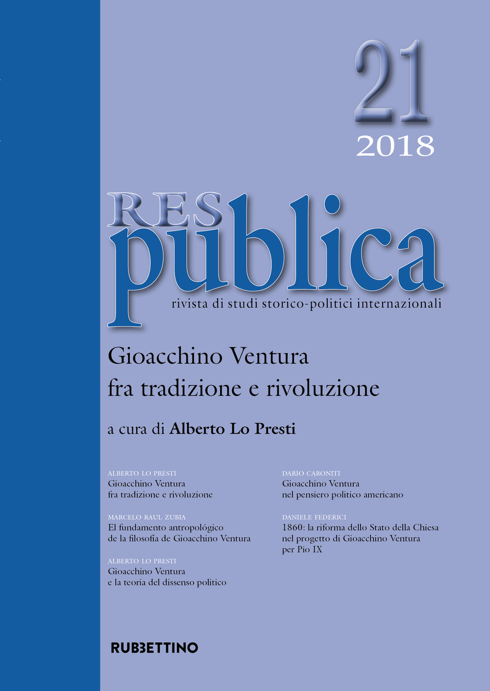 Res publica. Vol. 21: Gioacchino Ventura fra tradizione e rivoluzione