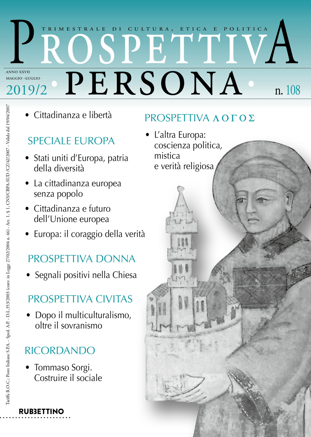 Prospettiva persona. Trimestrale di cultura, etica e politica. Vol. 108