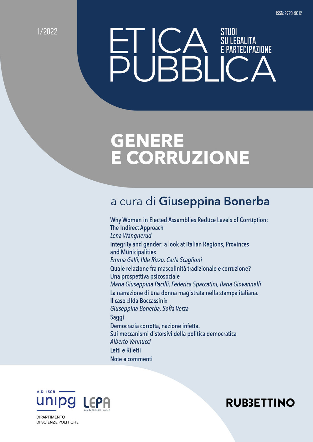 Etica pubblica. Studi su legalità e partecipazione. Vol. 1: Genere e corruzione