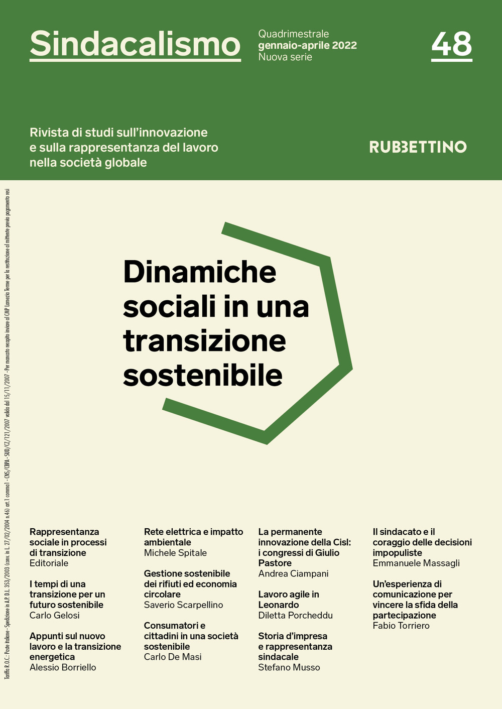 Sindacalismo. Rivista di studi sull'innovazione e sulla rappresentanza del lavoro nella società globale. Vol. 48