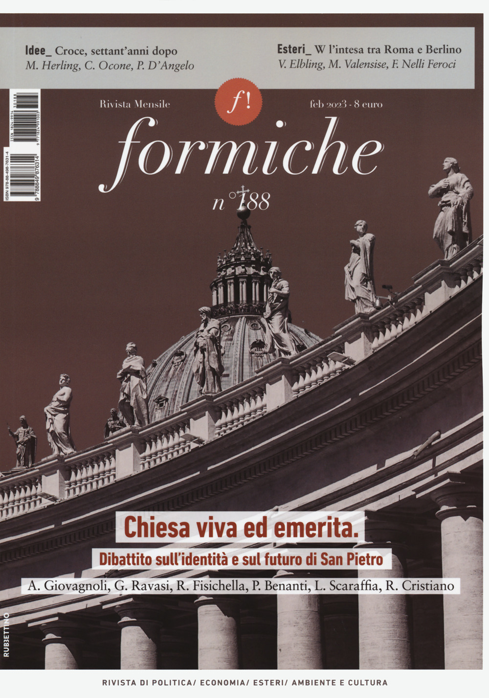 Formiche. Vol. 188: Chiesa viva ed emerita. Dibattito sull'identità e sul futuro di San Pietro