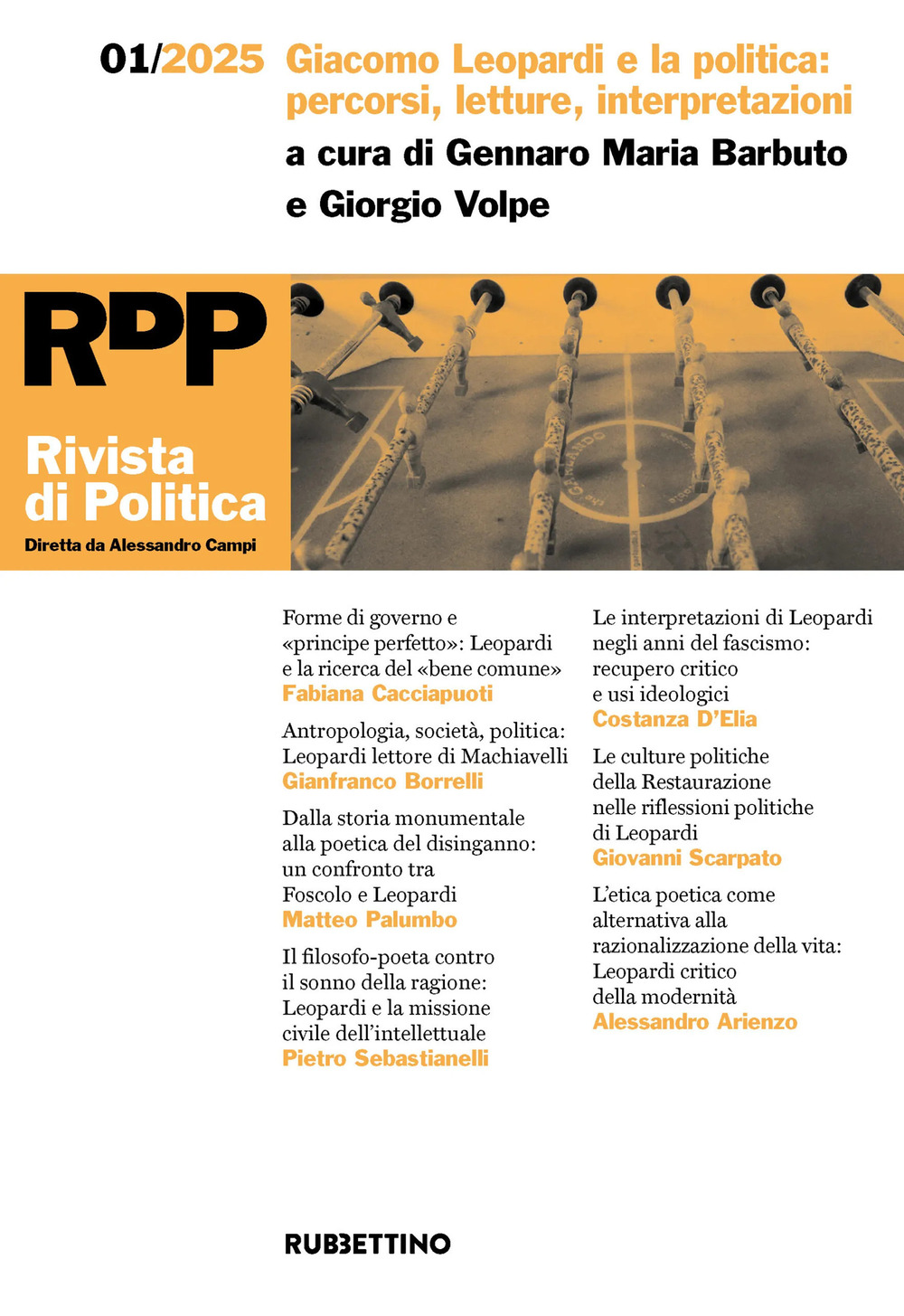 Rivista di politica. Vol. 1: Giacomo Leopardi e la politica: percorsi, letture, interpretazioni