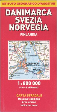 Danimarca, Svezia, Norvegia, Finlandia 1:800.000