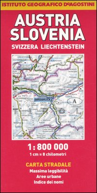 Austria, Slovenia, Svizzera, Liechtenstein 1:800.000