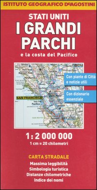 Stati Uniti. I grandi parchi e la costa Pacifico 1:2.000.000