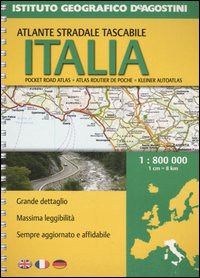 Italia. Atlante stradale tascabile 1:800.000