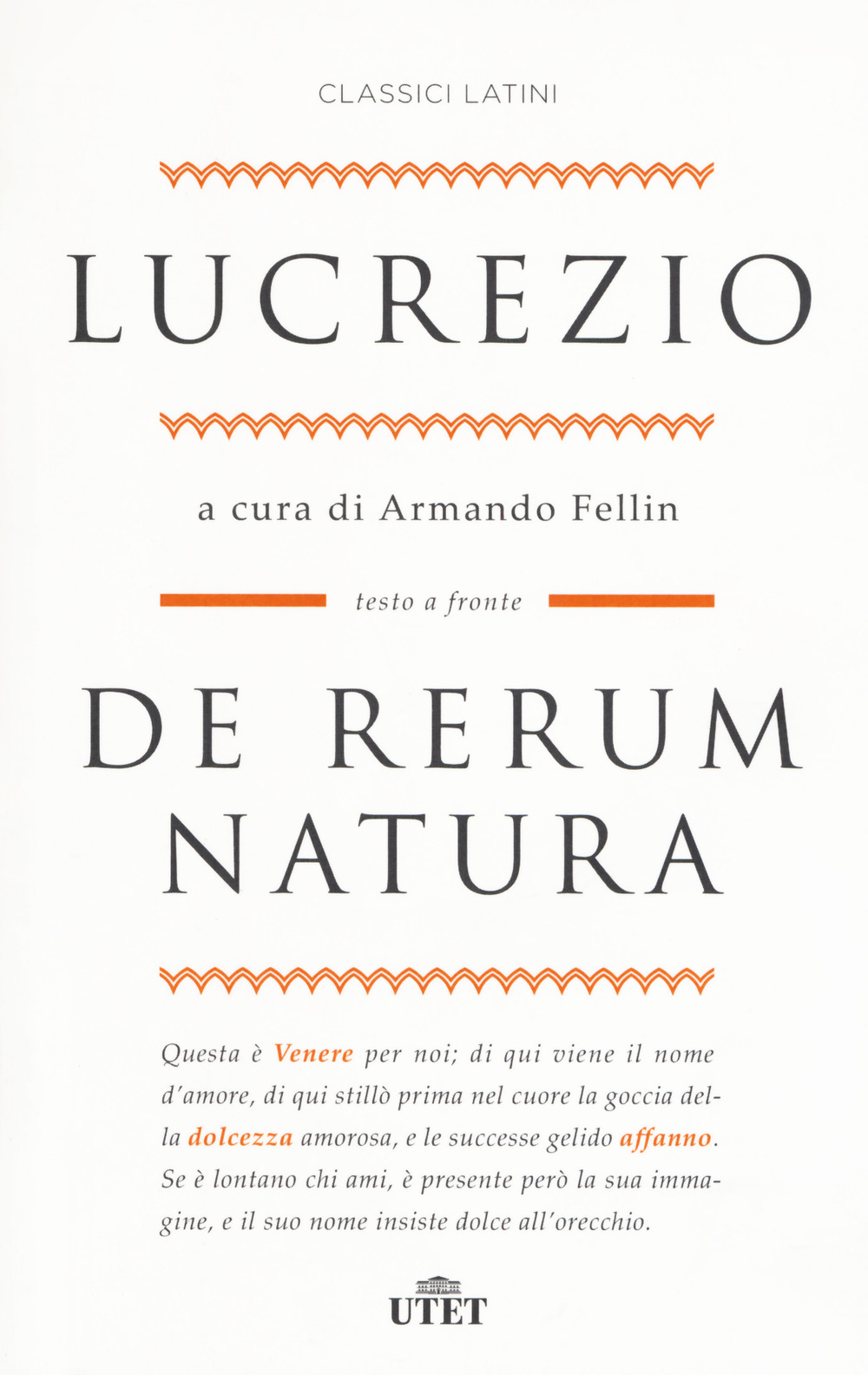De rerum natura. Testo latino a fronte