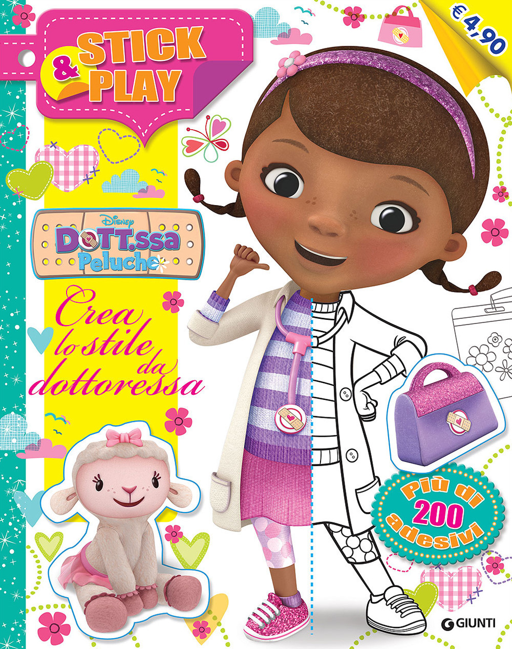 Crea lo stile da dottoressa. Stick & play. Dott.ssa Peluche. Con adesivi
