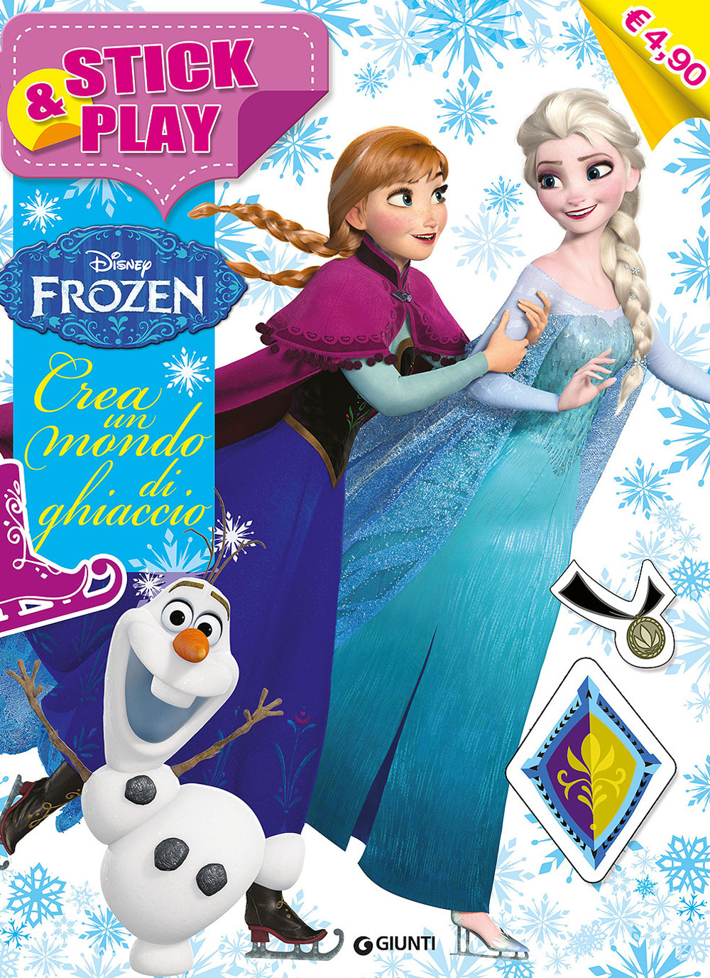 Crea un mondo di ghiaccio. Stick & play. Frozen. Con adesivi