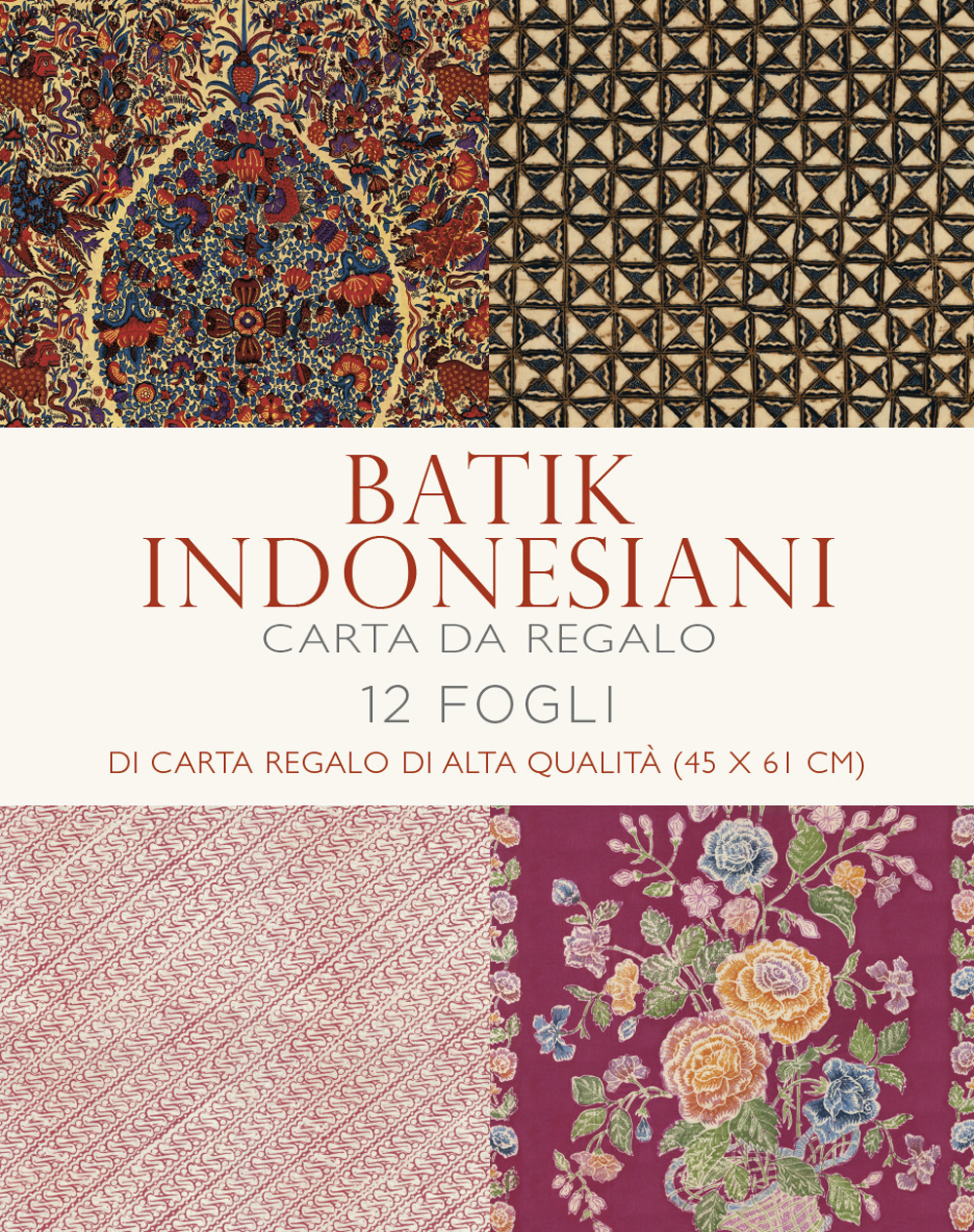 Batik indonesiani. 12 fogli di carta regalo di alta qualità