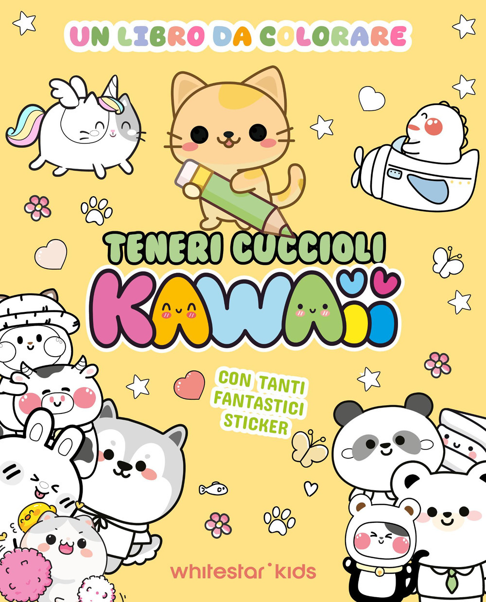 Teneri cuccioli kawaii. Un libro da colorare. Con adesivi