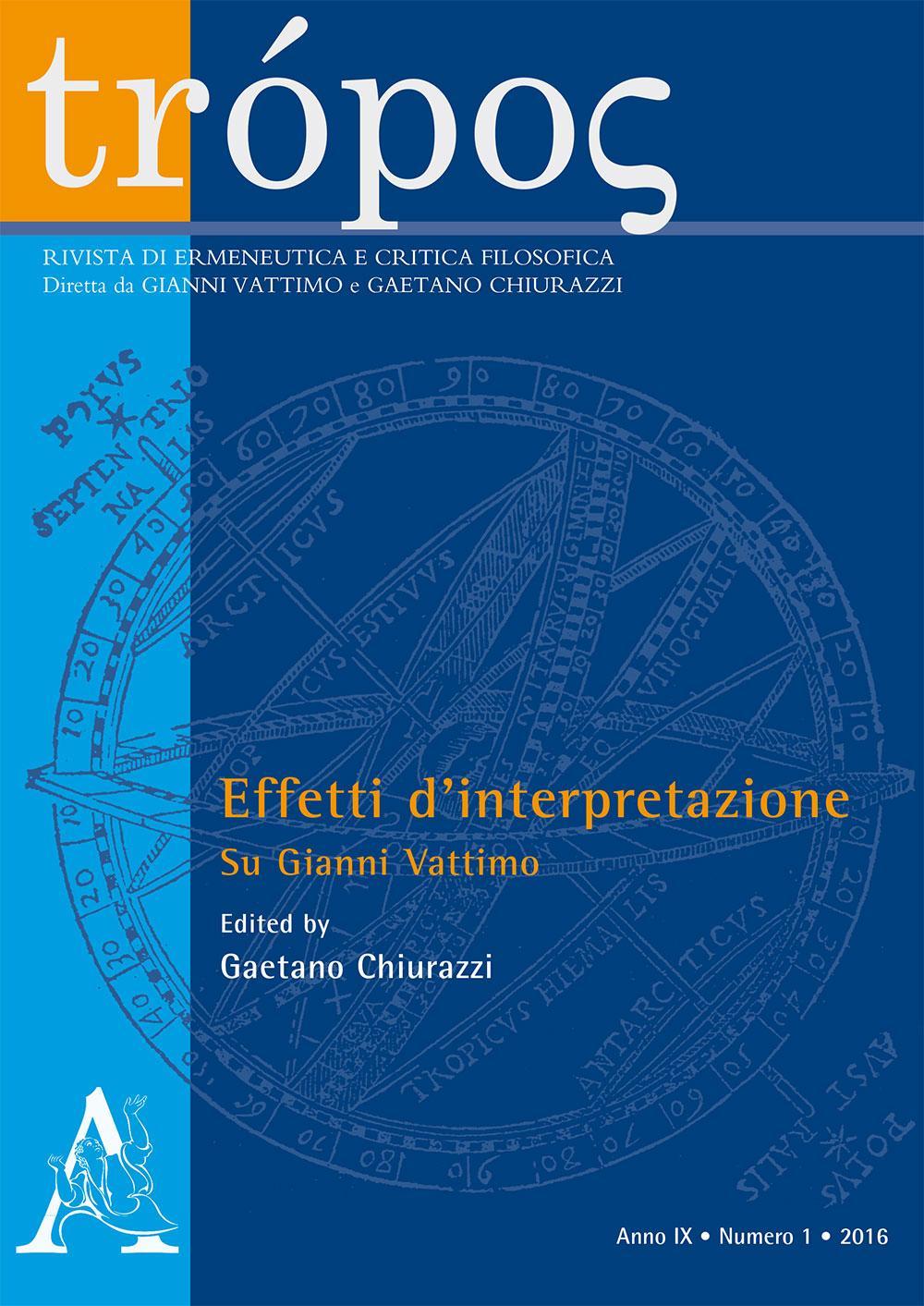 Rivista di ermeneutica e critica filosofica. Vol. 1: Su Gianni Vattimo