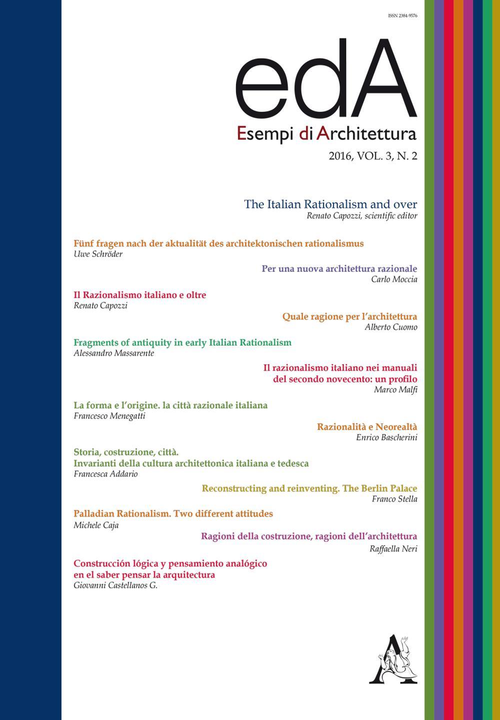 Esempi di architettura. International journal of architecture and engineering. Vol. 3