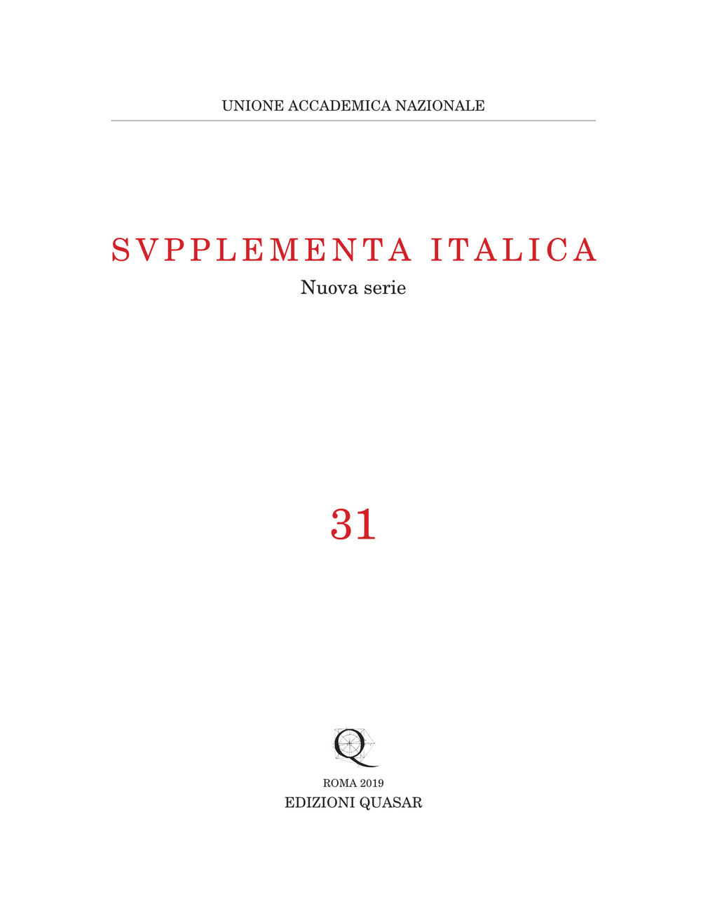 Supplementa Italica. Nuova serie. Vol. 31
