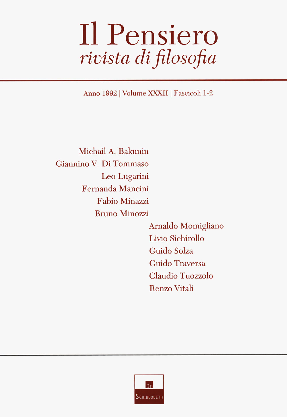 Il pensiero. Rivista di filosofia. Vol. 32/1-2