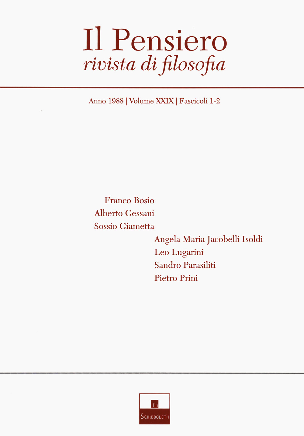 Il pensiero. Rivista di filosofia