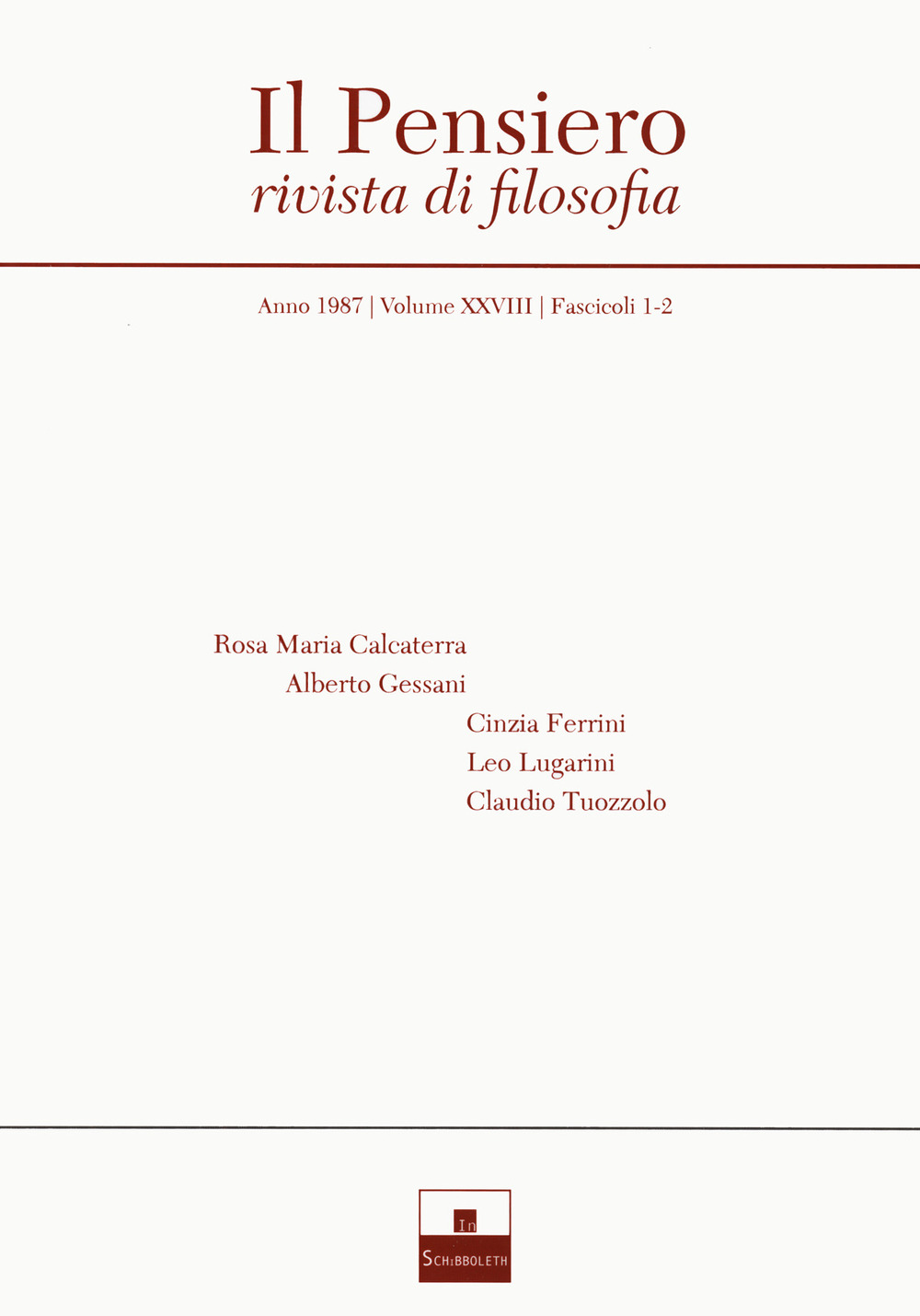 Il pensiero. Rivista di filosofia