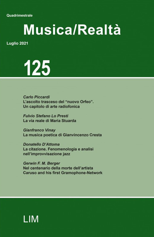 Musica/realtà. Vol. 125