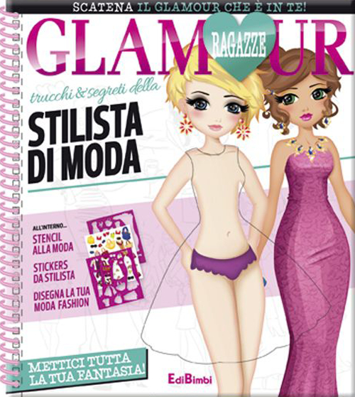 Trucchi e segreti della stilista di moda. Ragazze glamour. Con adesivi