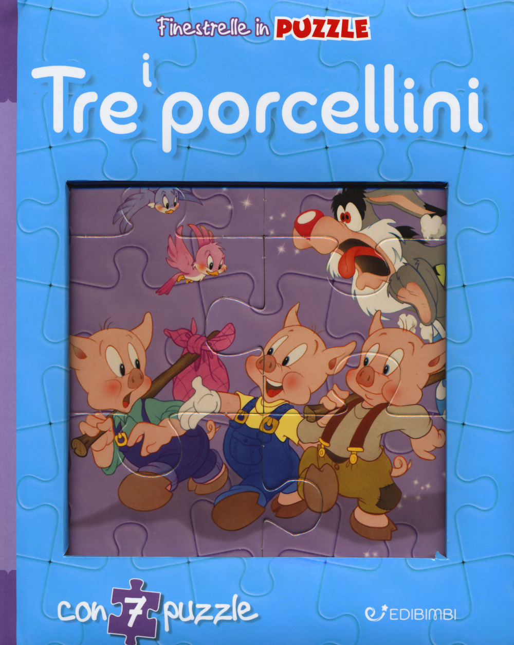I tre porcellini. Finestrelle in puzzle