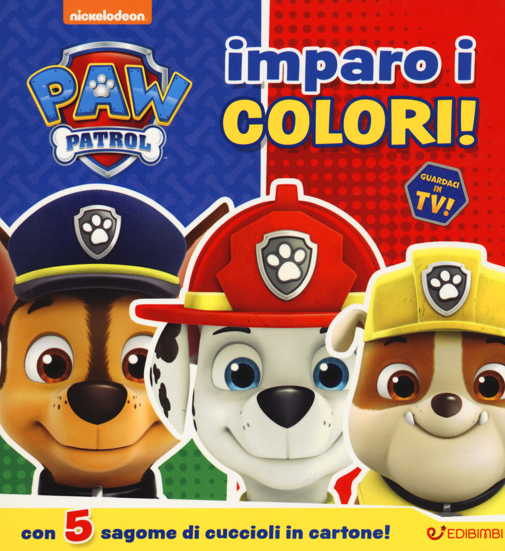Imparo i colori! Con 5 sagome di cuccioli in cartone. Paw Patrol