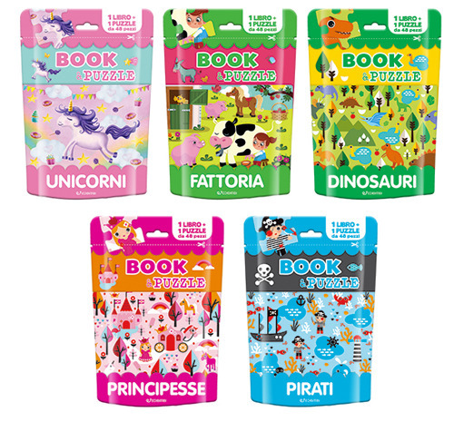 Book & Puzzle. Unicorni-Fattoria-Principesse-Dinosauri-Pirati (5 tit. sfusi)