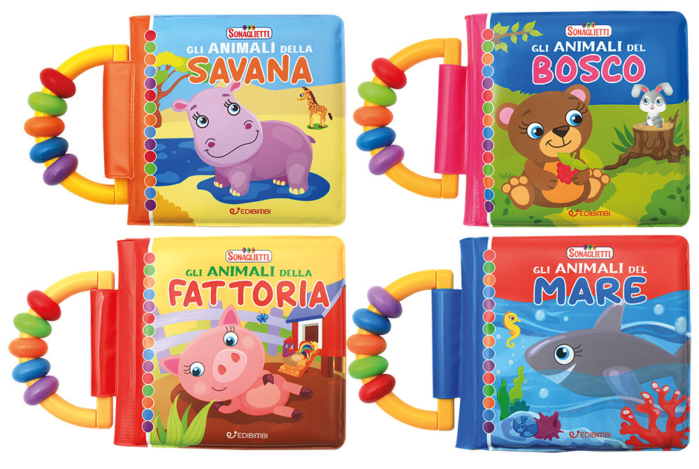 Sonaglietti. Gli animali della savana - Gli animali della fattoria - Gli animali del mare - Gli animali del bosco (4 titoli sfusi)