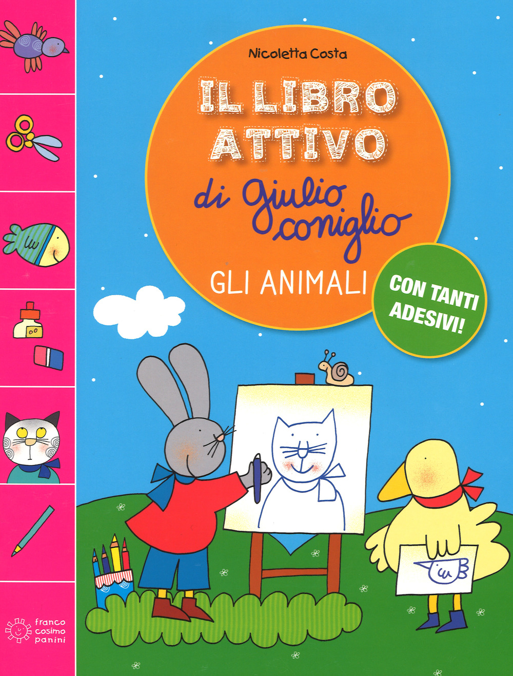 Il libro attivo di Giulio Coniglio. Gli animali. Con adesivi