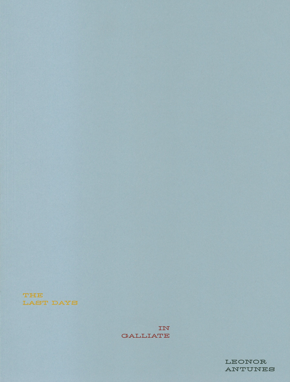 Leonor Antunes. The last days in Galliate. Ediz. italiana e inglese