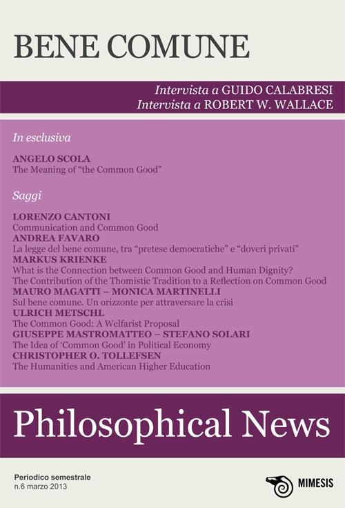 Philosophical news. Vol. 6: Bene comune