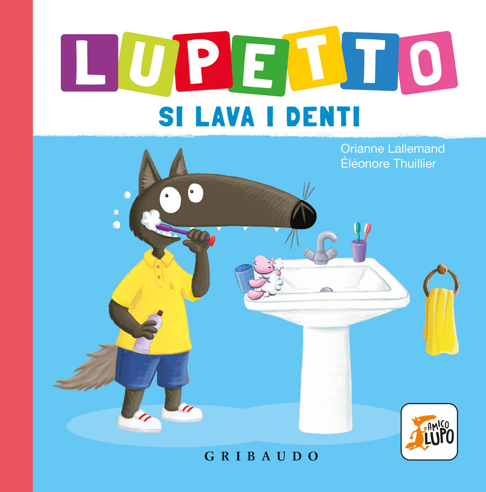 Lupetto si lava i denti. Amico lupo