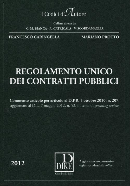 Regolamento unico dei contratti pubblici
