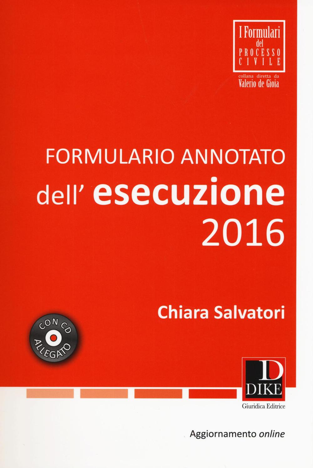 Formulario annotato dell'esecuzione 2016