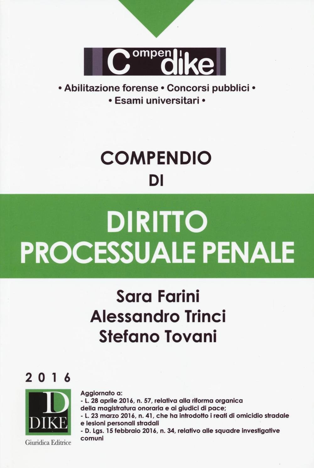 Compendio di diritto processuale penale